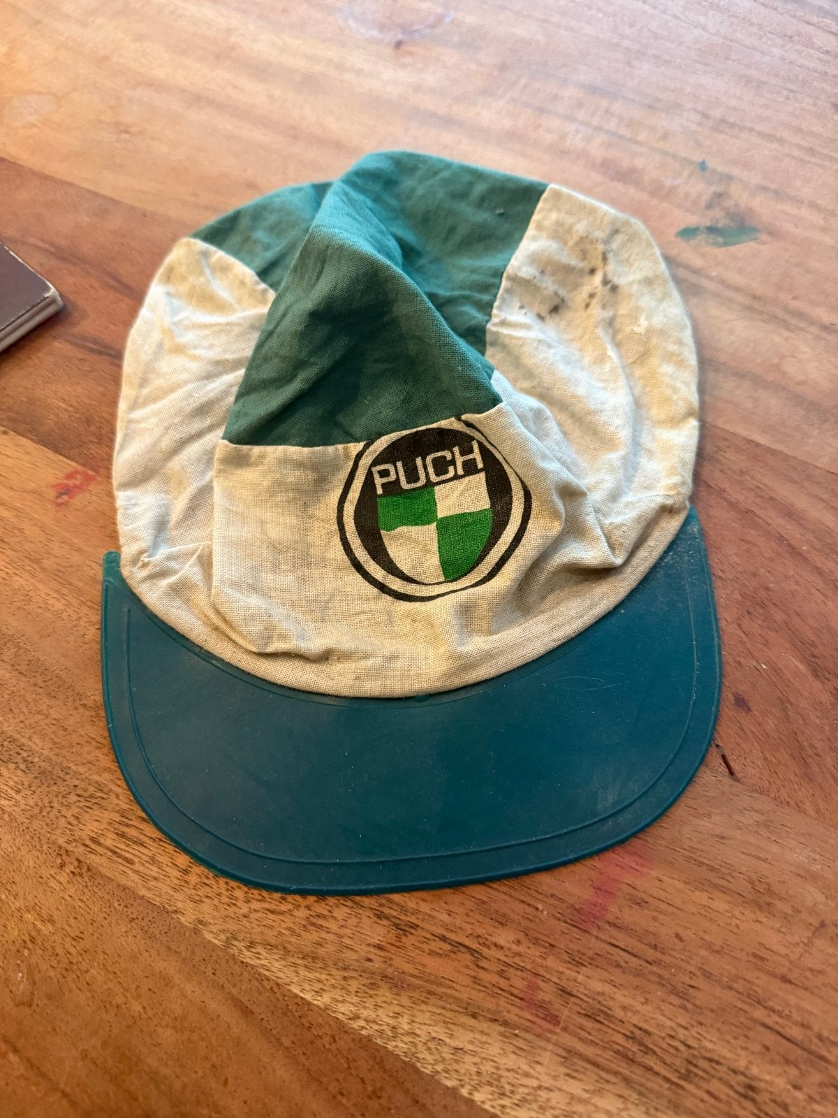 Vintage Puch pet - Groen/Crème, Ophalen of Verzenden, Gebruikt