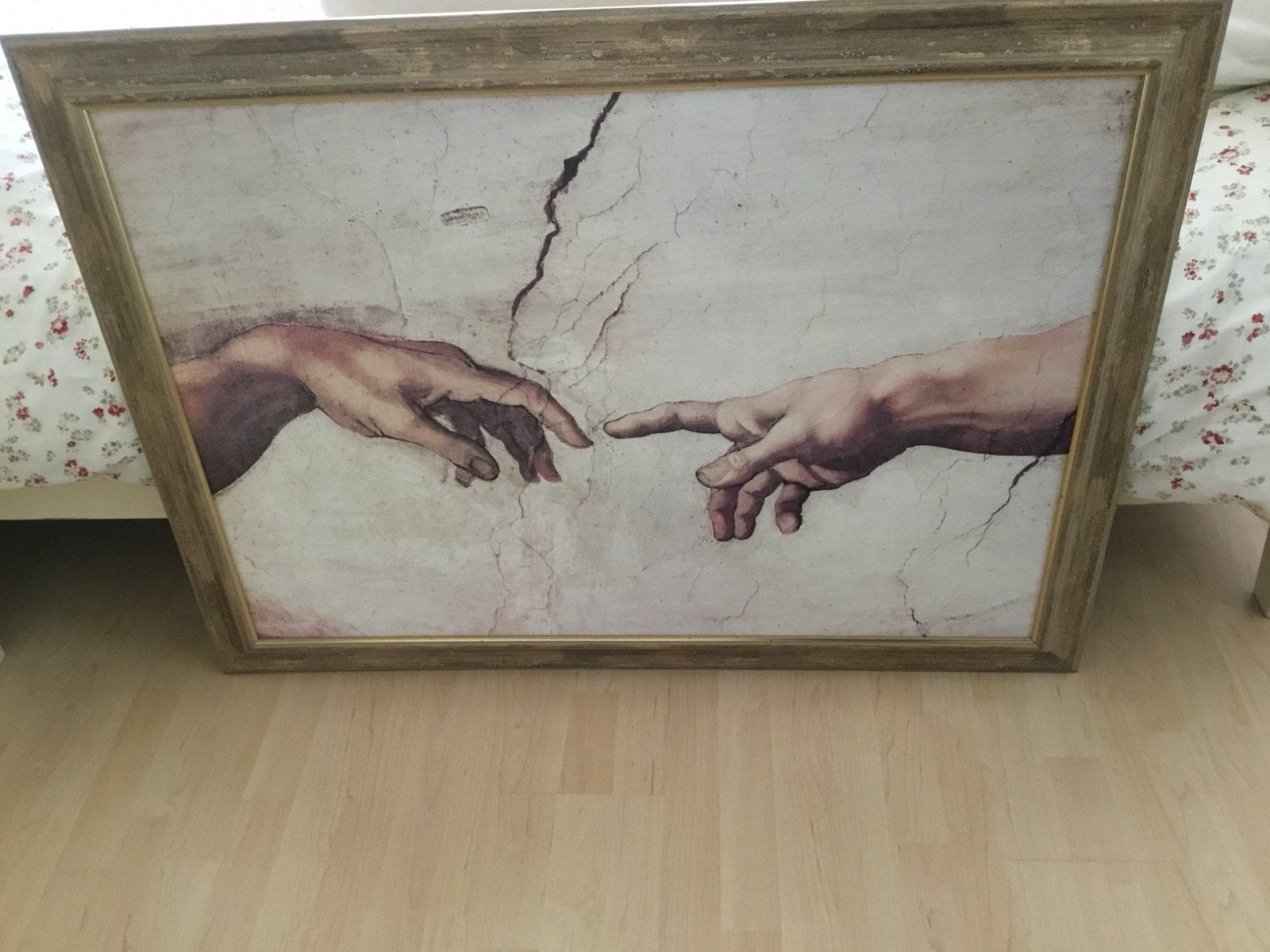 De Schepping van Adam - Ingelijste Print, Antiek en Kunst, Kunst | Schilderijen | Klassiek, Ophalen, Portret of Personen, Klassiek
