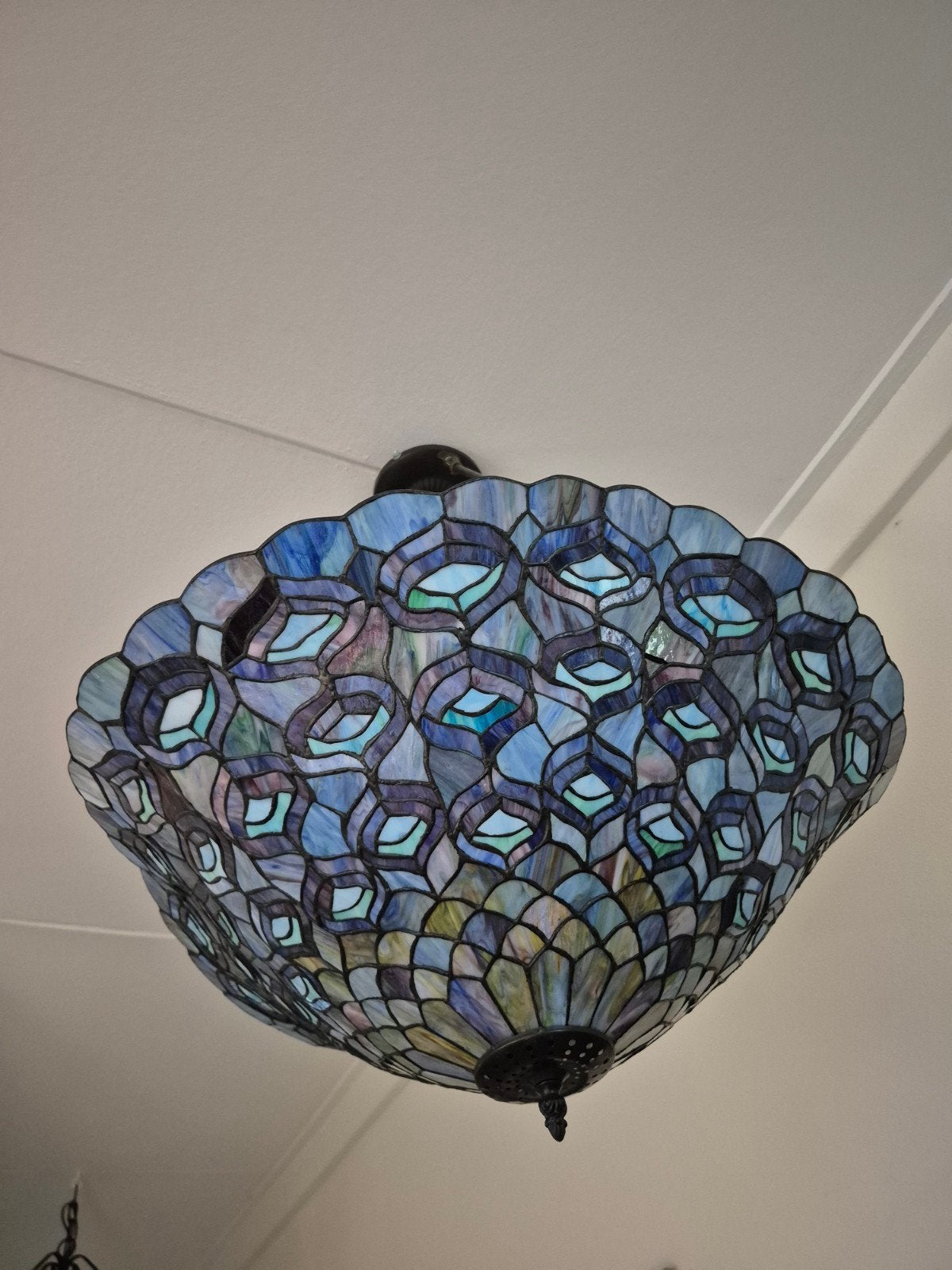 TIFFANY PLAFOND LAMP, Ophalen, Gebruikt, E27 (groot), Glas