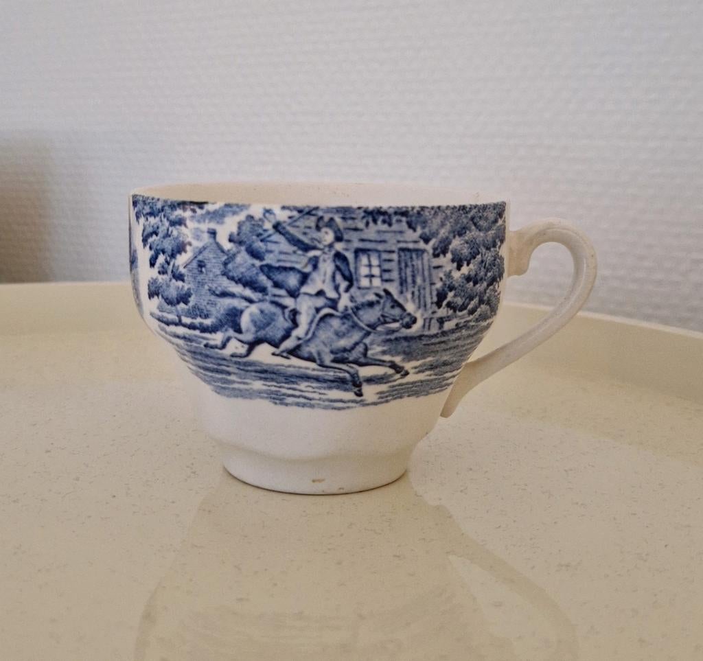 Staffordshire Liberty Blue, blauw wit kopje Engeland, Ophalen of Verzenden