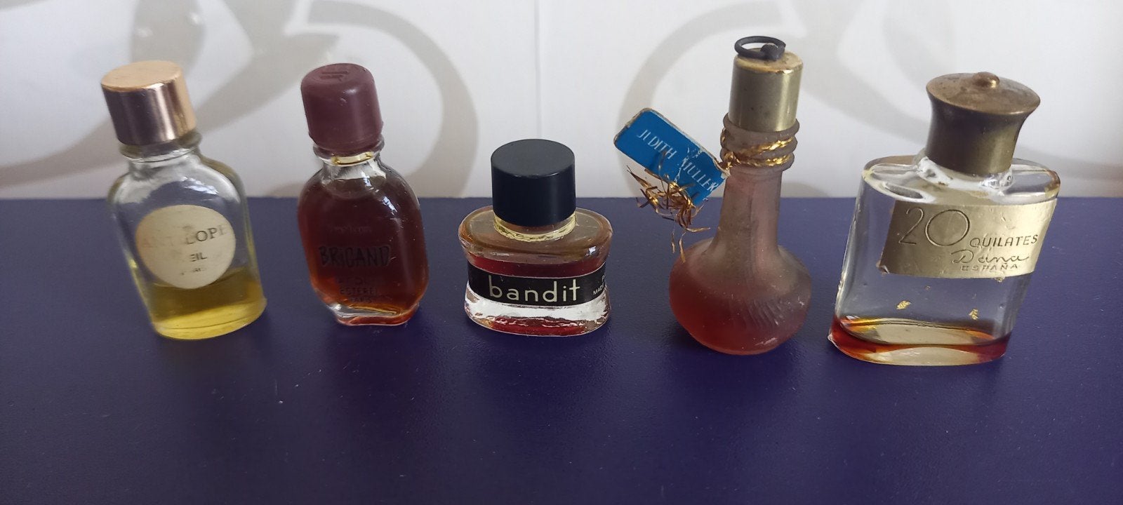 Vintage Mini Parfumflesjes 5 stuks., Ophalen of Verzenden