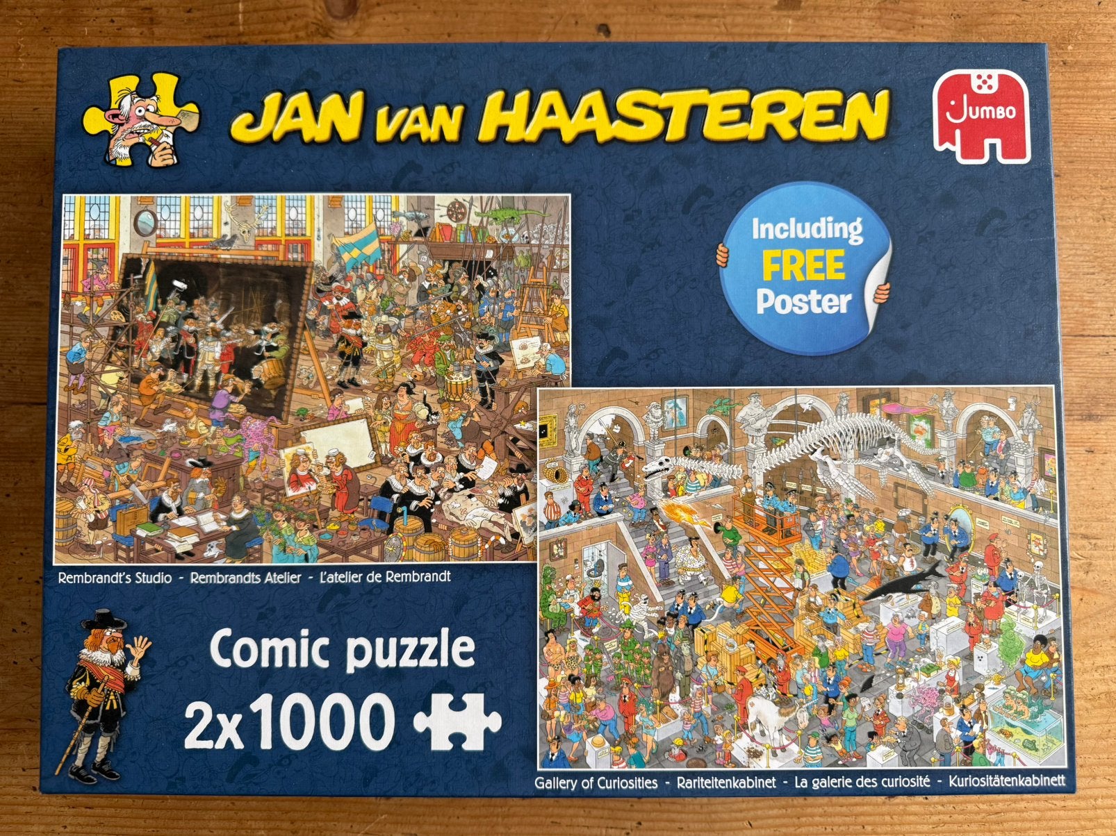 Jan van haasteren Rembrandt’s atelier + Rariteitenkabinet, Ophalen, 500 t/m 1500 stukjes, Zo goed als nieuw