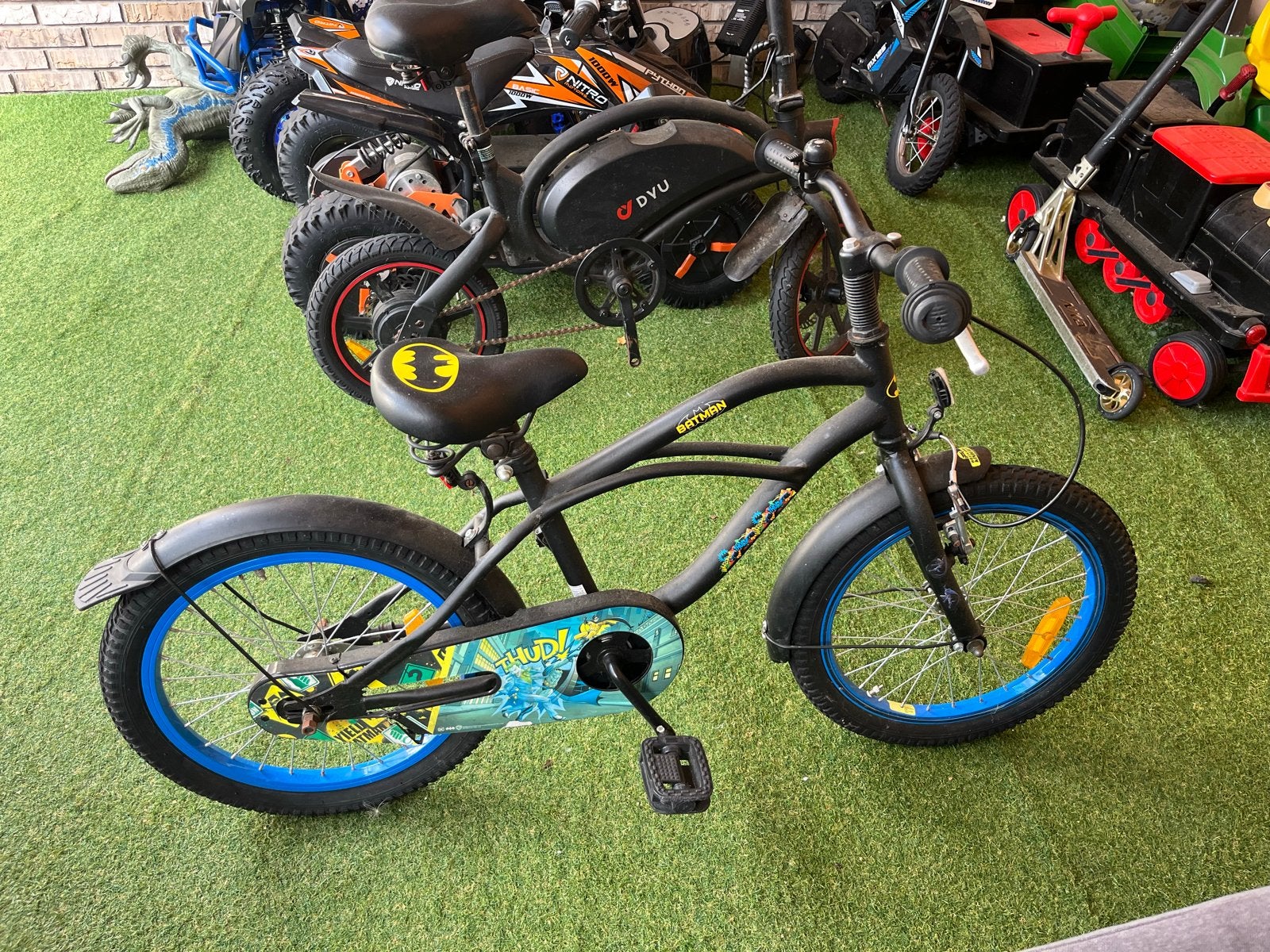 Batman kinderfiets - 18 inch - Zo goed als nieuw, Ophalen, Zo goed als nieuw, Velgrem, 20 inch of meer