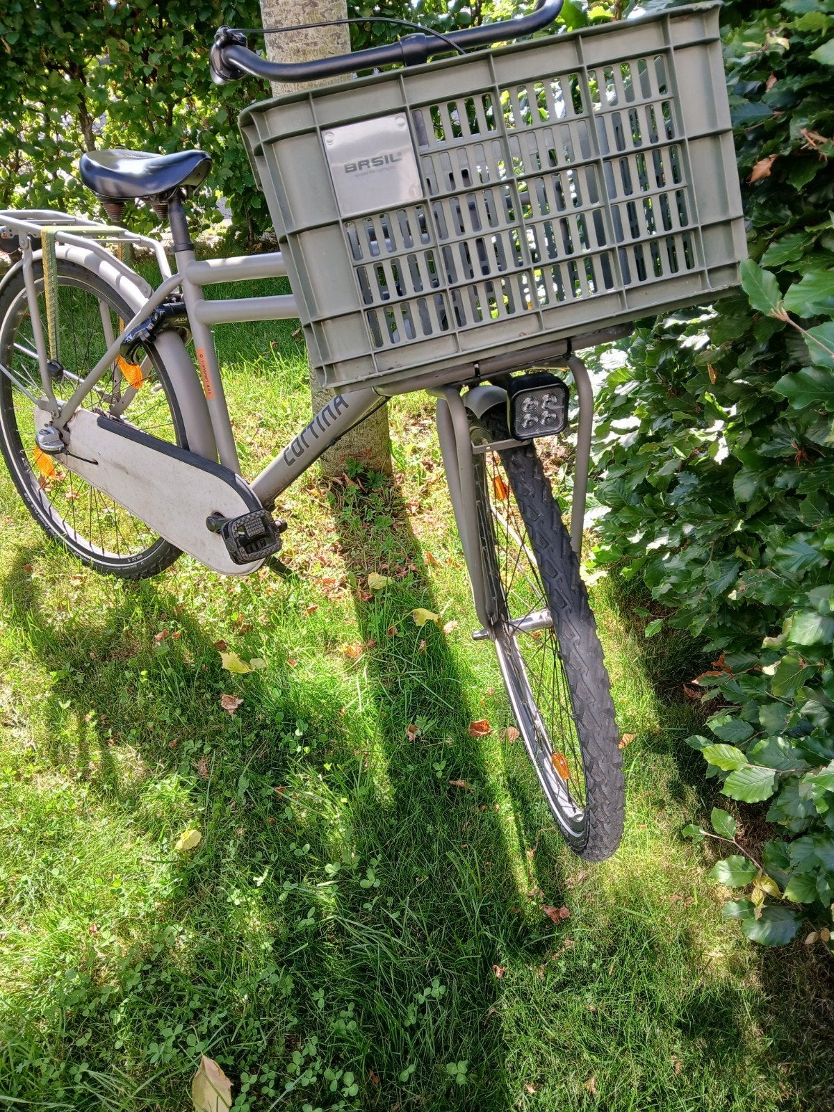 Cortina U4 Transportfiets - Grijs met krat, Gebruikt, Velgrem, Versnellingen, Overige merken