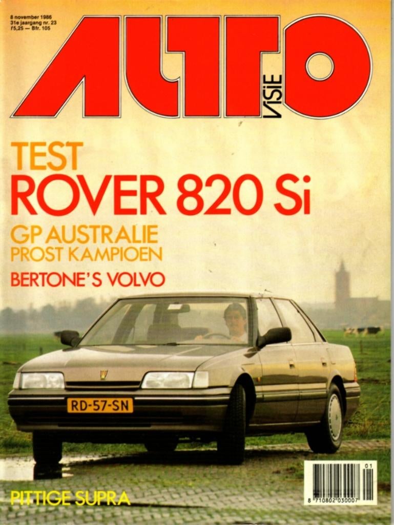 Autovisie test Rover 820 Si November 1986, Ophalen of Verzenden, Gelezen, Overige merken