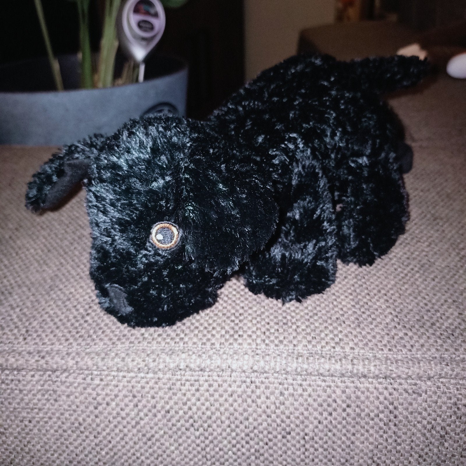 Ikea klappar djur, zwarte hond, handpop., IKEA, Zwart, Zo goed als nieuw, Middelgroot (20 tot 80 cm)