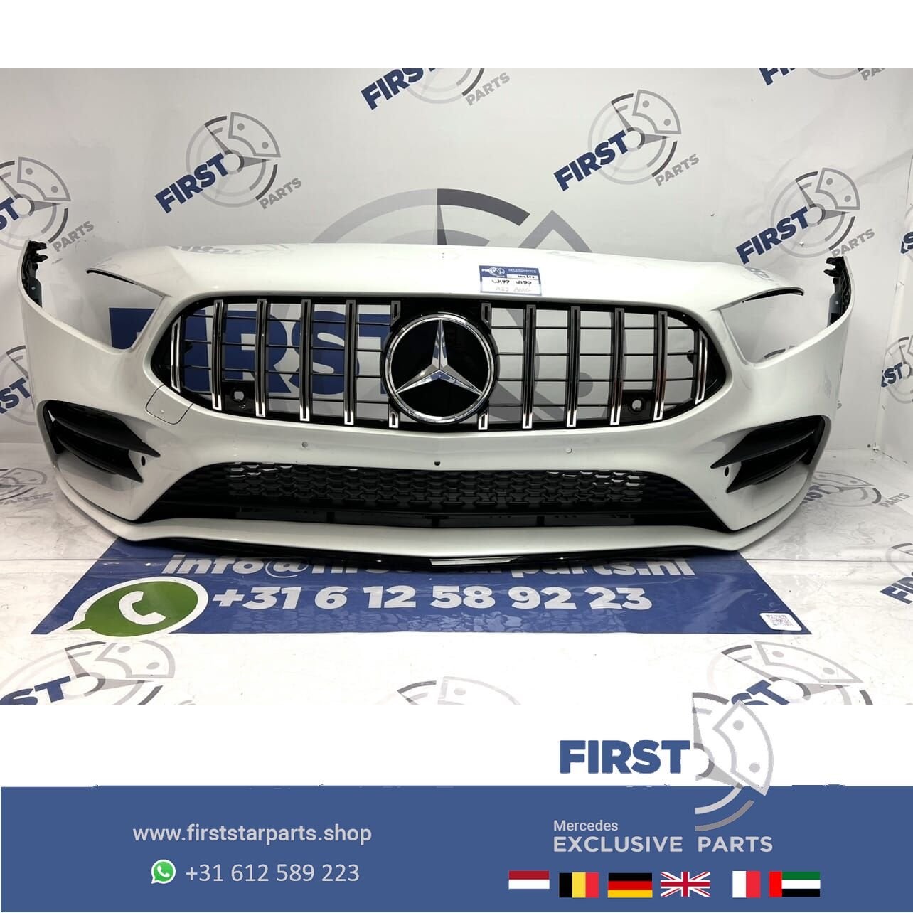 W177 A35 AMG VOORBUMPER WIT COMPLEET Mercedes A Klasse BUMPE, Gebruikt, -, Voor, Ophalen of Verzenden