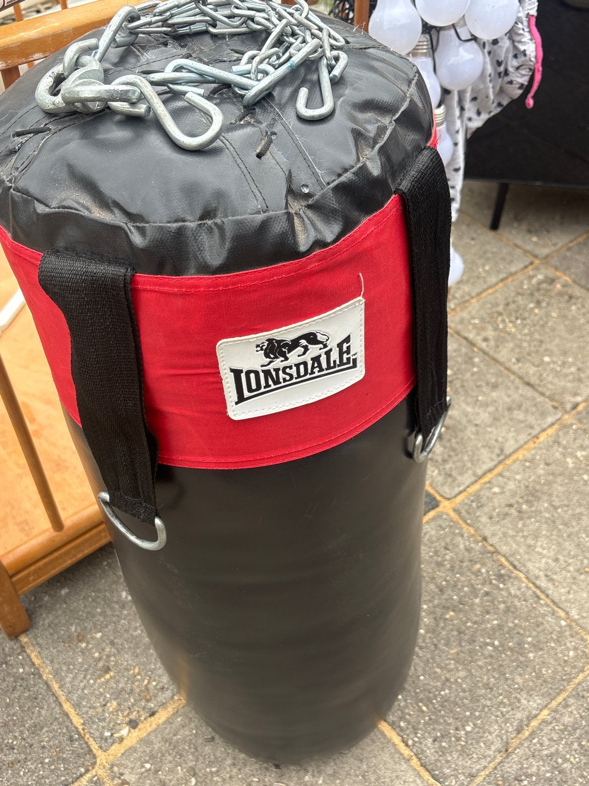 Lonsdale Boksbal / Bokszak - Zwart/Rood, Ophalen, Gebruikt, Bokszak