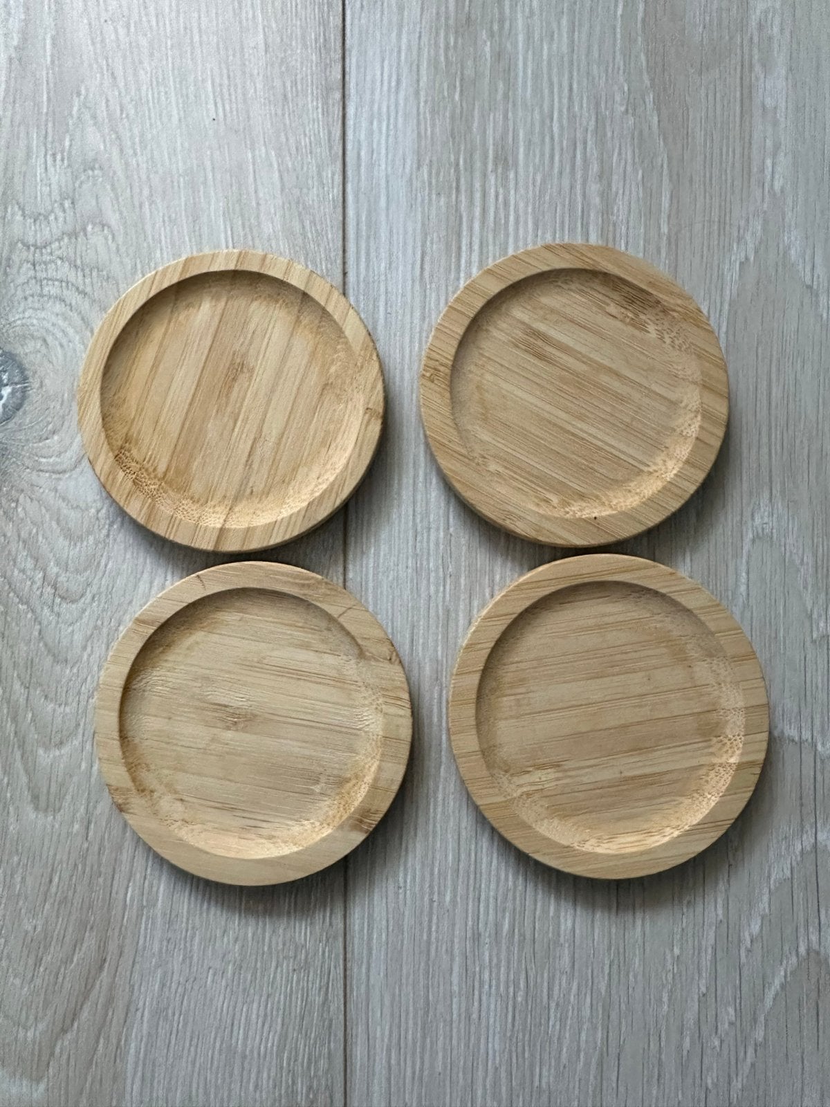 IKEA bamboe onderzetters / bekerhouders (4 stuks), Ophalen of Verzenden, Zo goed als nieuw, Bruin, Hout