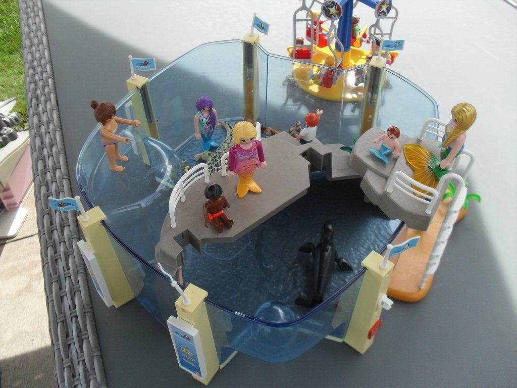 Playmobil zwembad met draaimolen setje no 16., Ophalen of Verzenden, Zo goed als nieuw