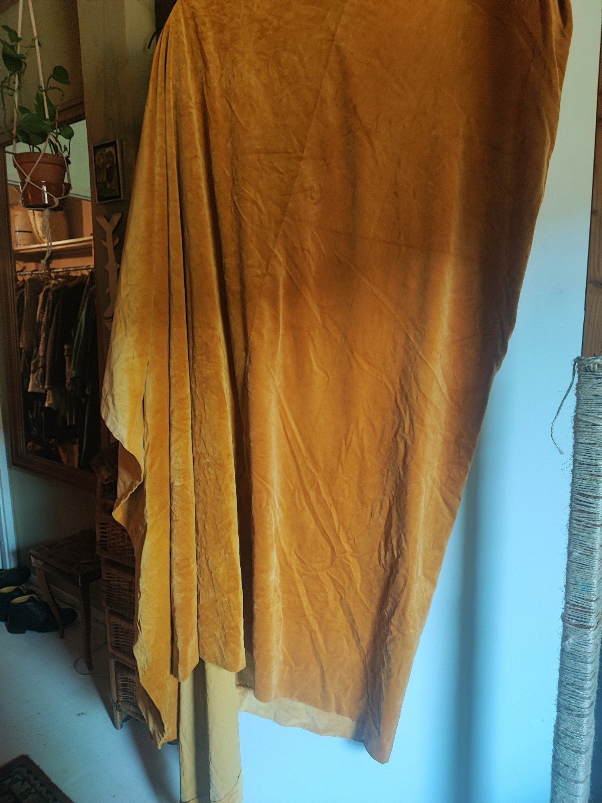 Mooie dikke vintage ribfluwele gordijnen, Huis en Inrichting, Ophalen