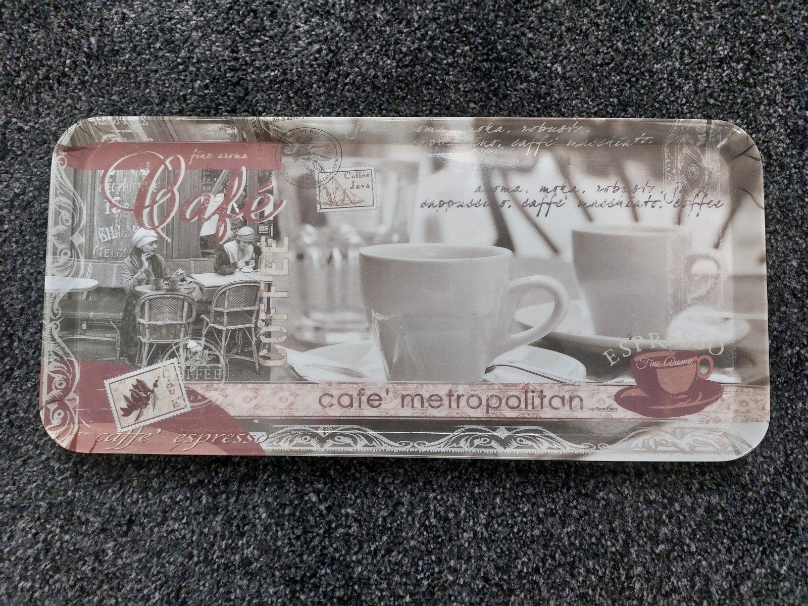 Dienblad 'Cafe Metropolitan' - Vintage Stijl, Kunststof, Ophalen of Verzenden, Meerkleurig, Overige merken