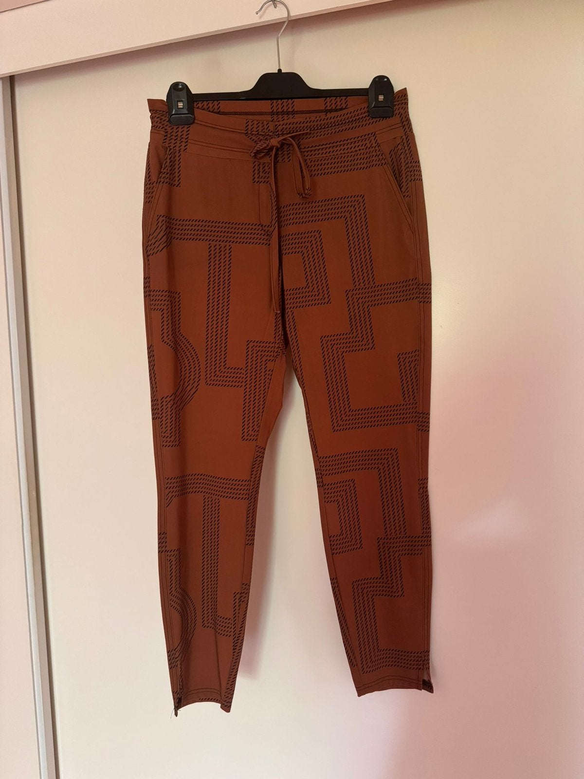 Roestbruine/zwart travelstof studio anneloes broek maat XL, Bruin, Maat 46/48 (XL) of groter, Ophalen of Verzenden, Zo goed als nieuw