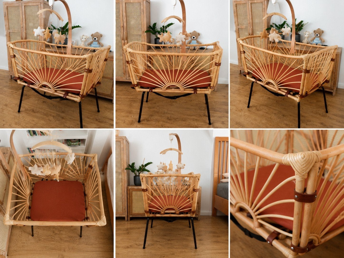 Rotan baby wieg (co-sleeper) +Aero sleep baby, Ophalen, Zo goed als nieuw, Wieg