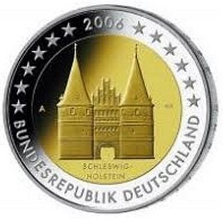 2 Euro Duitsland 2006 - Holstentor Lubeck - Letter A - UNC, Postzegels en Munten, Verzenden, Duitsland, 2 euro, Losse munt