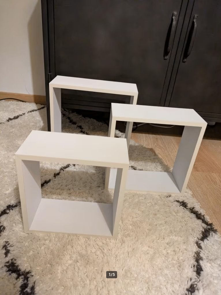 Wandkubus set wit (wandplanken), Huis en Inrichting, Woonaccessoires | Wandplanken en Boekenplanken, Ophalen, Gebruikt