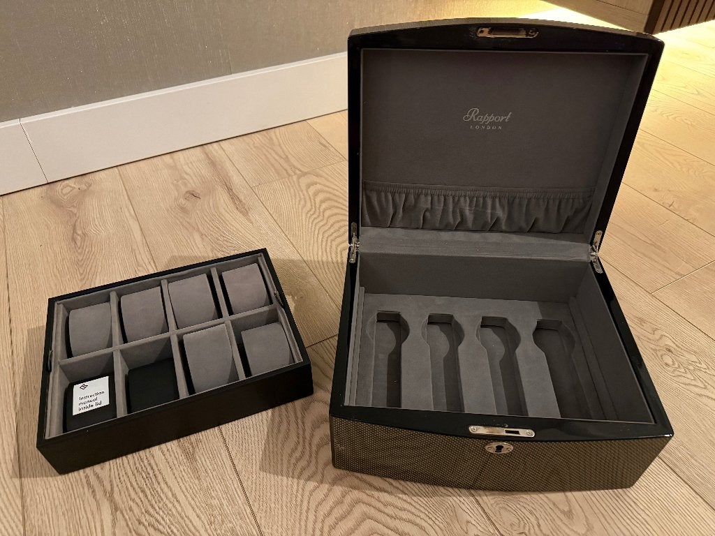 Rapport London horloge doos, Sieraden, Tassen en Uiterlijk, Ophalen of Verzenden, Gebruikt, Staal, Overige merken