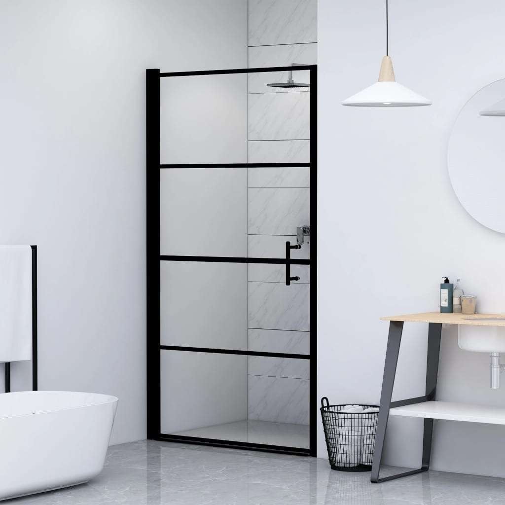 Douchedeur douchescherm gehard glas zwart GRATIS BEZORGD!, Verzenden, Zwart, Overige typen, Nieuw