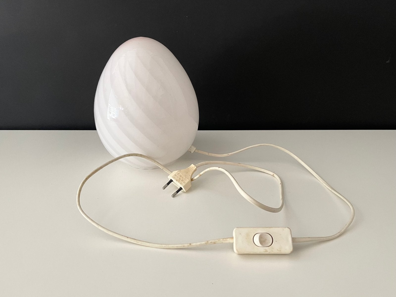 Prachtige vintage Murano Egg lamp, tafellamp, jaren 70, Gebruikt, -, -, Ophalen of Verzenden