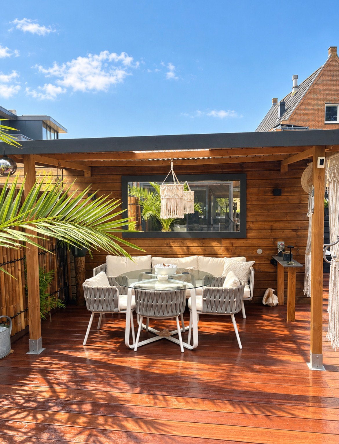 Luxe 7-delige tuinset met loungebank en ligbed, Ophalen, Overige materialen, Gebruikt, Meer dan 8 zitplaatsen