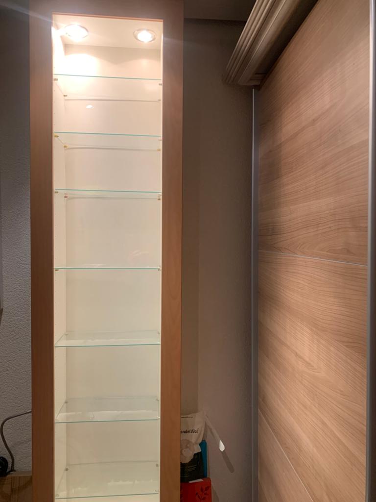 Ikea hang vitrinekasten met verlichting kleur beuken, Ophalen, Gebruikt, 50 tot 100 cm, Minder dan 100 cm