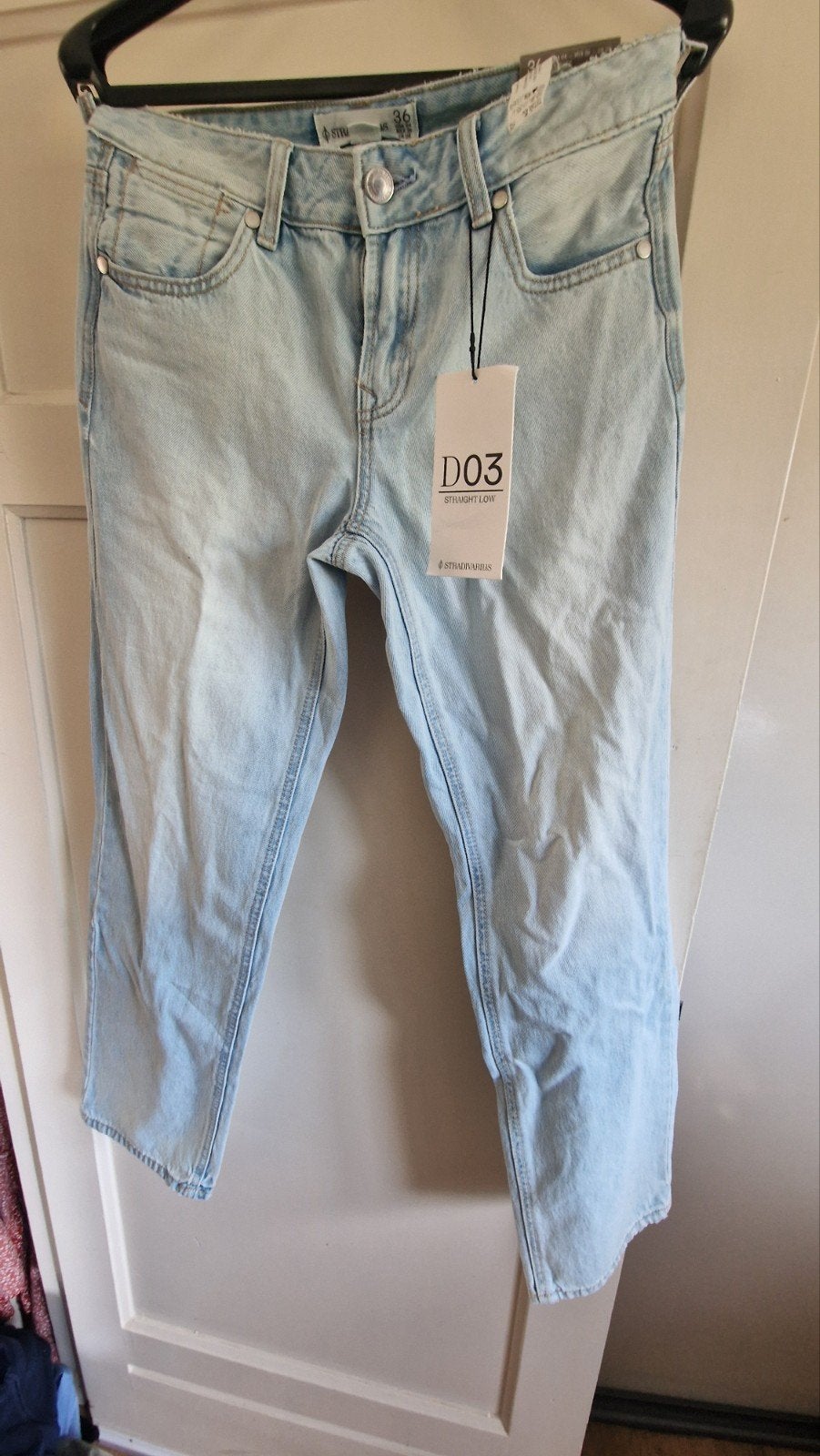 lichtblauwe straight-leg low-rise jeans van het merk Stradiv, Ophalen of Verzenden, Nieuw, Blauw, W28 - W29 (confectie 36)