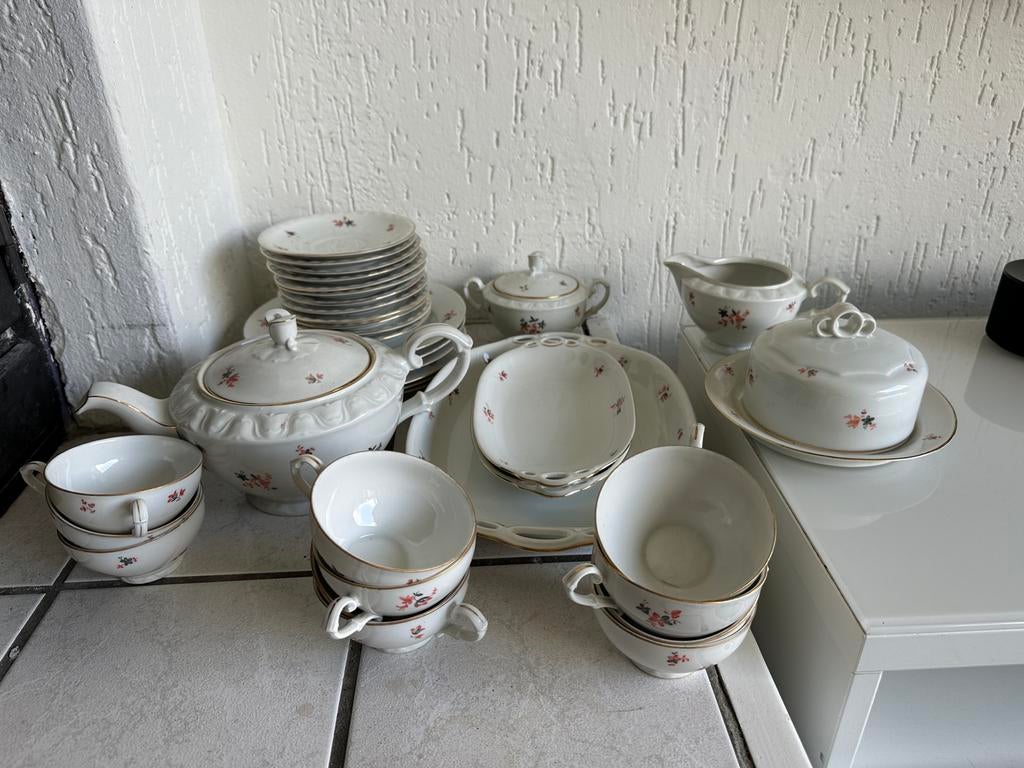 Vintage Servies Set: Kopjes, Schotels, Borden en Meer, Ophalen