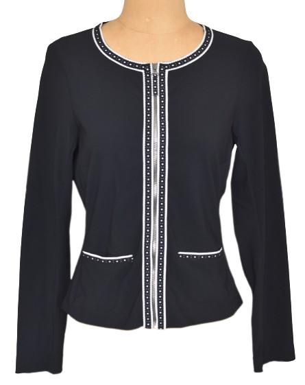 Nieuw Indies jasje, vestje, cardigan met rits, zwart, Mt. M, Maat 38/40 (M), Verzenden, Zwart, Nieuw