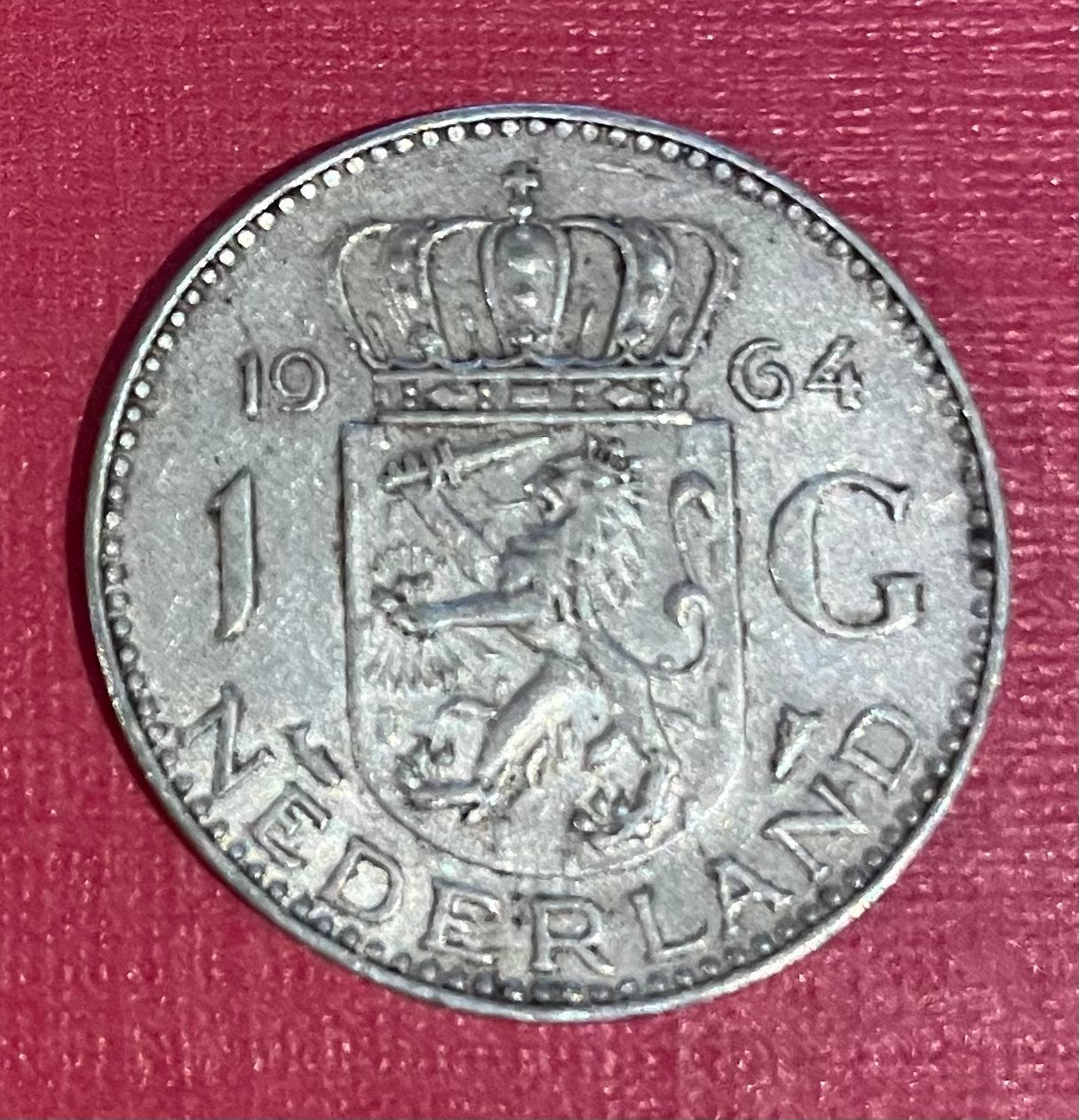 1 zilveren Gulden Koningin Juliana 1964, 1 gulden, Koningin Juliana, Zilver, Ophalen of Verzenden