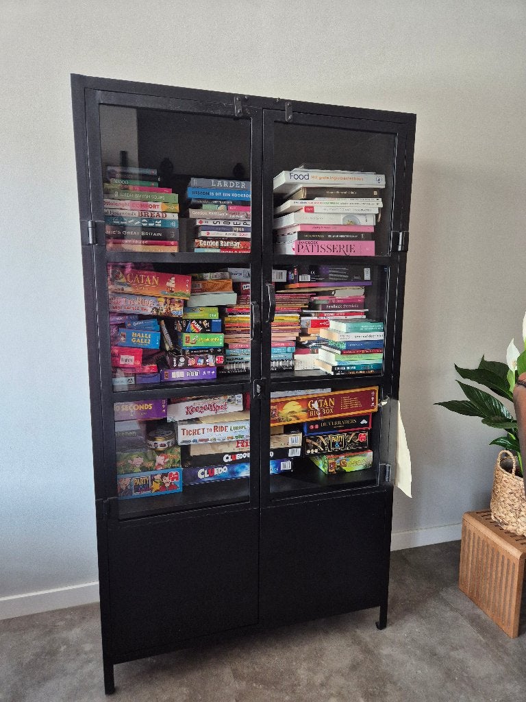 Mooie buffetkast / boekenkast, Ophalen, 100 tot 150 cm, Glas, 25 tot 50 cm