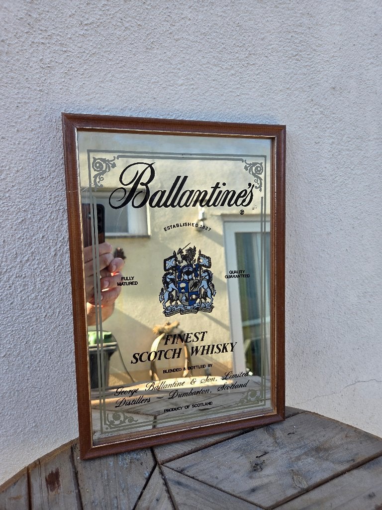 Ballantines Whisky Spiegel, Ophalen of Verzenden, Gebruikt, Gebruiksvoorwerp