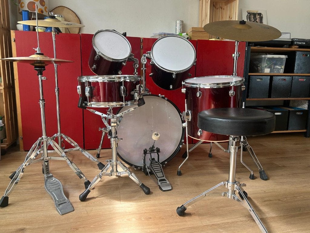 Phoenix Drumstel met Paiste 101 bekkenset, slechts 200,-!, Muziek en Instrumenten, Drumstellen en Slagwerk, Ophalen, Gebruikt