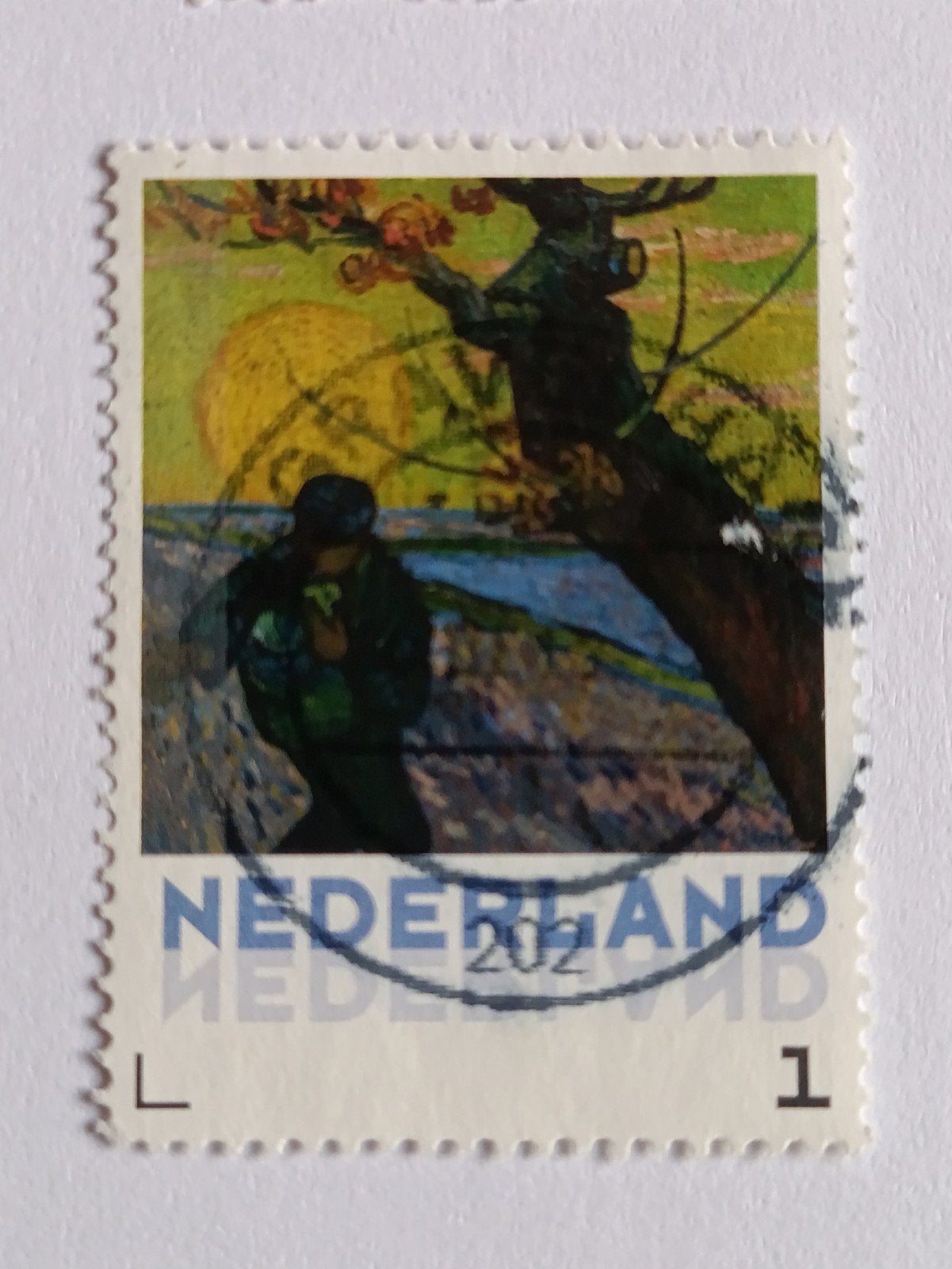 Persoonlijke Postzegel - Van Gogh 'De Zaaier', Ophalen of Verzenden, Na 1940, Gestempeld