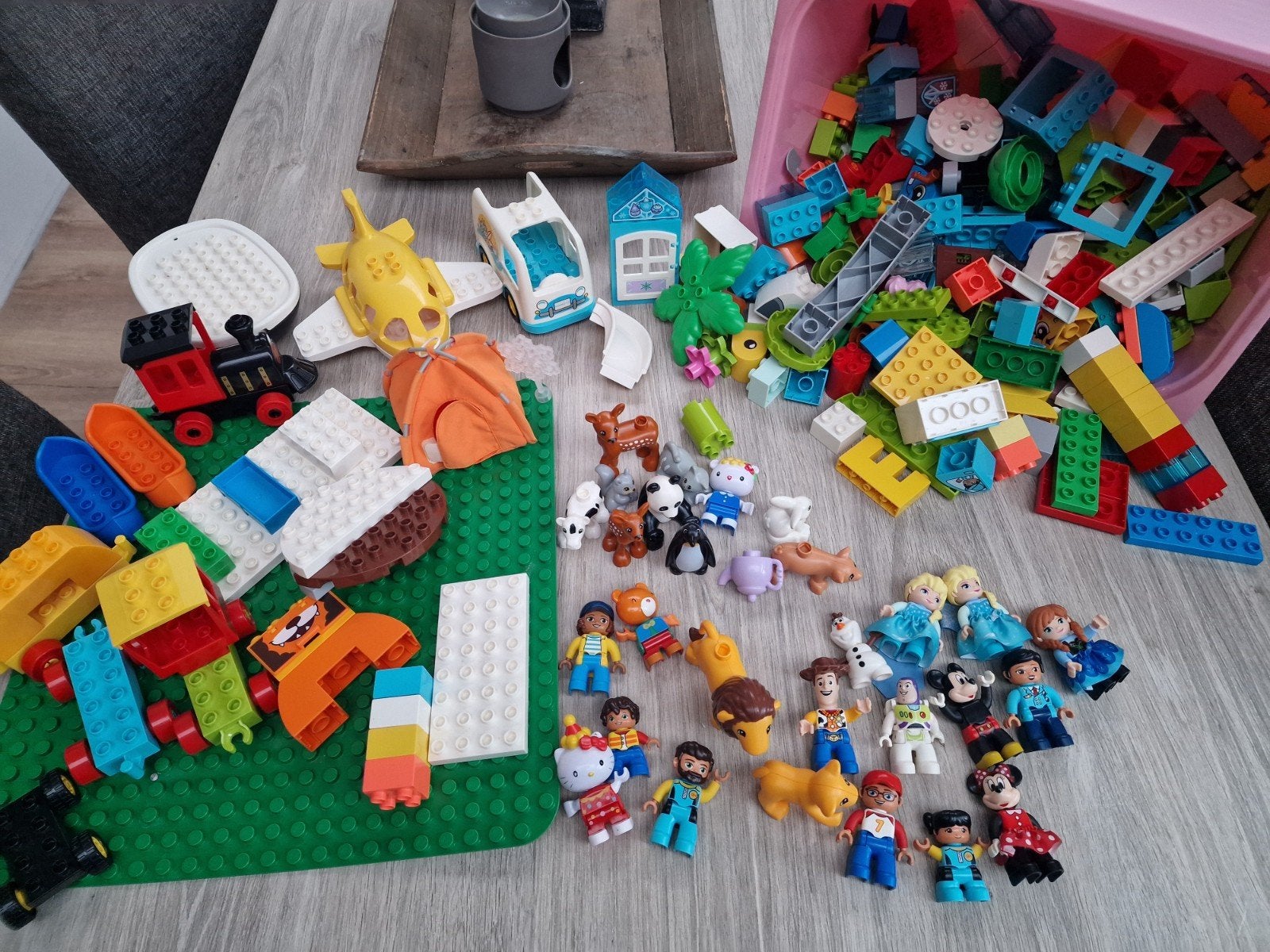Grote partij Duplo/bouwblokken met figuren en voertuigen, Ophalen, Gebruikt, Overige merken