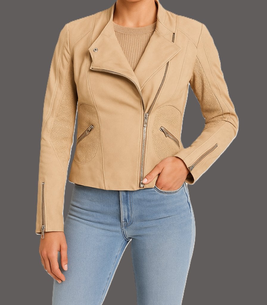 leren jas van Oakwood maat 36, Beige, Ophalen of Verzenden, Oakwood, Maat 36 (S)