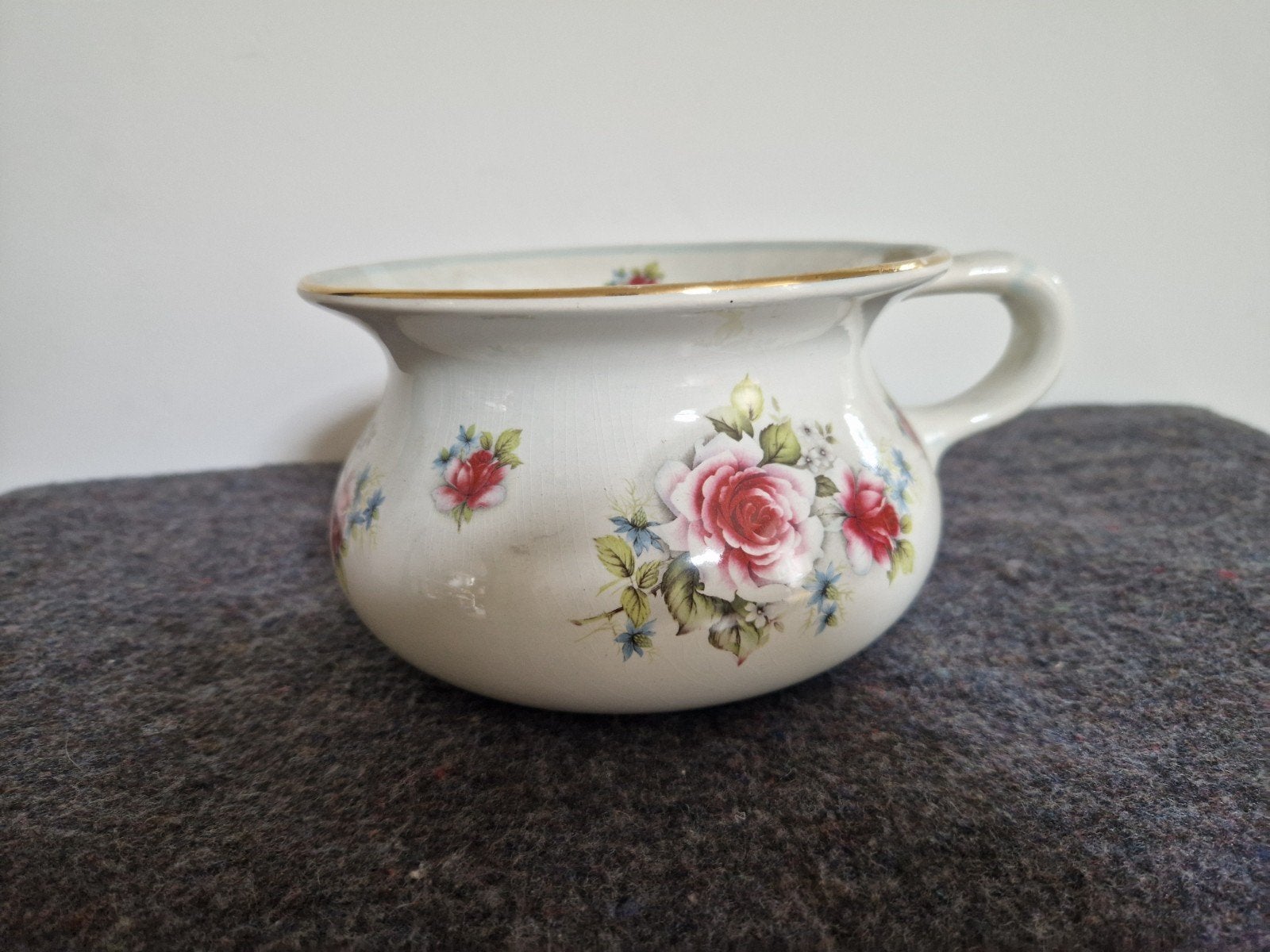 Antieke Modica Gouda-Platel po met rozen decor, Antiek en Kunst, Ophalen of Verzenden