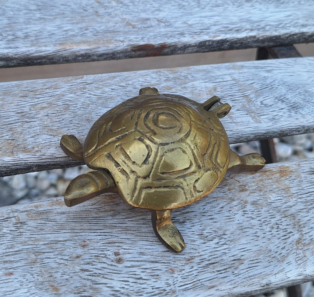 Prachtige vintage messing schildpad snuisterijen houder., Ophalen of Verzenden, Huis en Inrichting