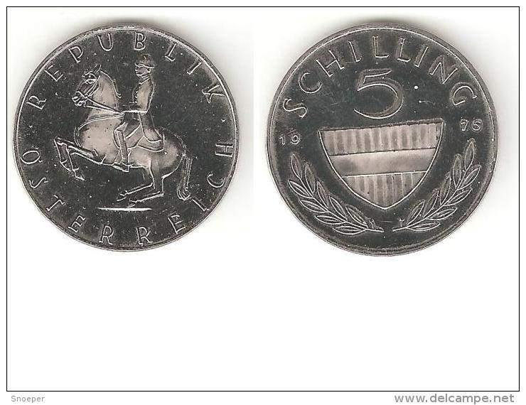 austria 5 schilling 1975 km 2889a proof, Verzenden, Oostenrijk, Losse munt