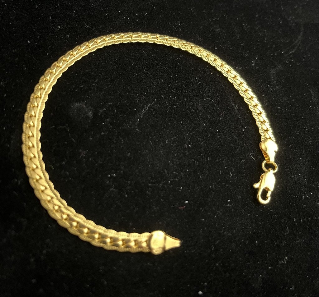 Armband platte schakel 20 CM Goud verguld -NIEUW-, Ophalen of Verzenden, Nieuw, Goud, Overige materialen