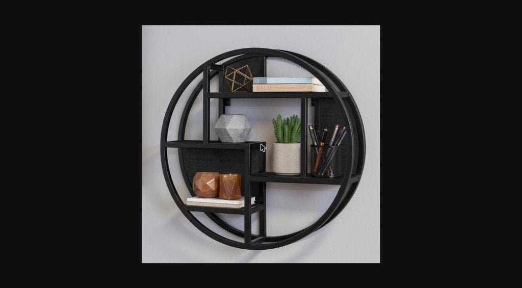 Wandrek zwart mangohout rond | 75 cm, Ophalen, Nieuw