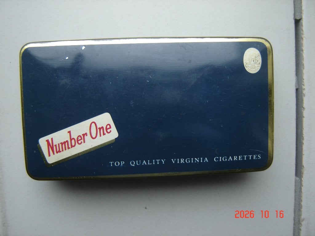 Number One,  Virginia Cigarettes,fraai oud blikje., Verzamelen, Ophalen of Verzenden, Zo goed als nieuw, Overige, Van Nelle