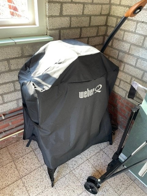 Weber elektrische barbecue met afdekhoes, Ophalen of Verzenden, Zo goed als nieuw, Weber