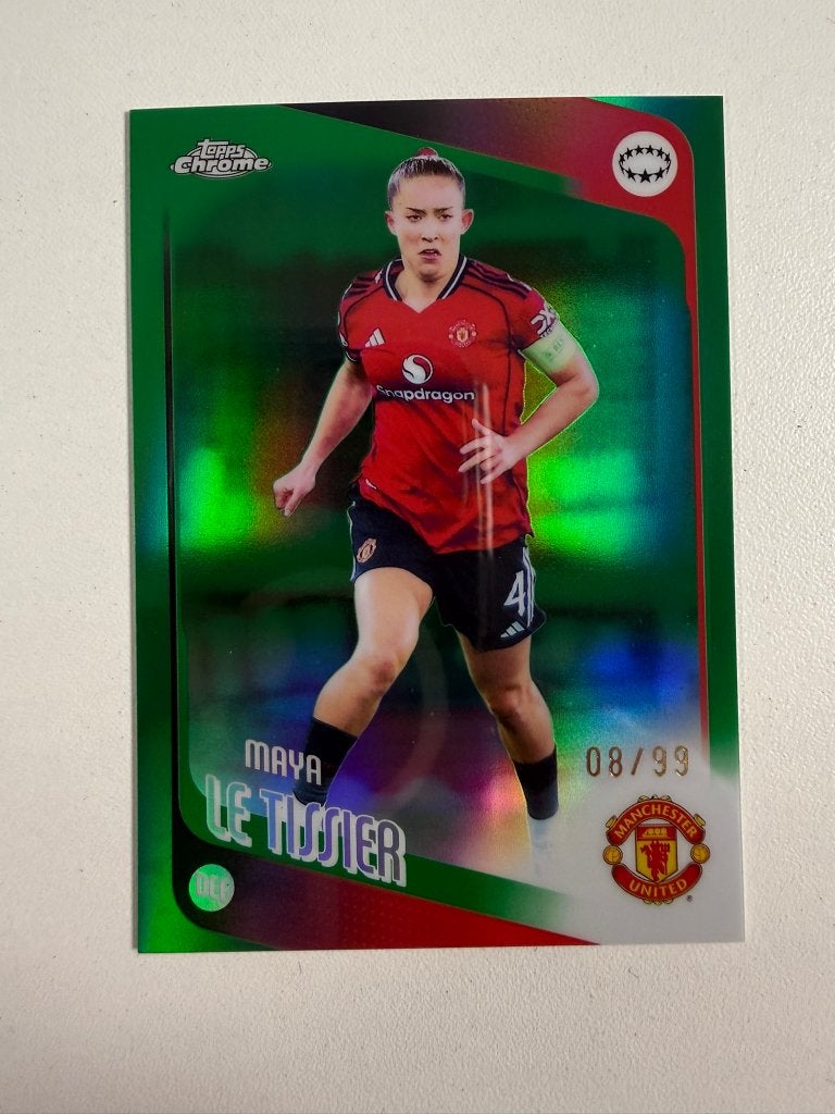 81 Maya Le Tissier /99 Green Topps Women's Chrome 2025-26, Ophalen of Verzenden, Nieuw, Buitenlandse clubs, Poster, Plaatje of Sticker