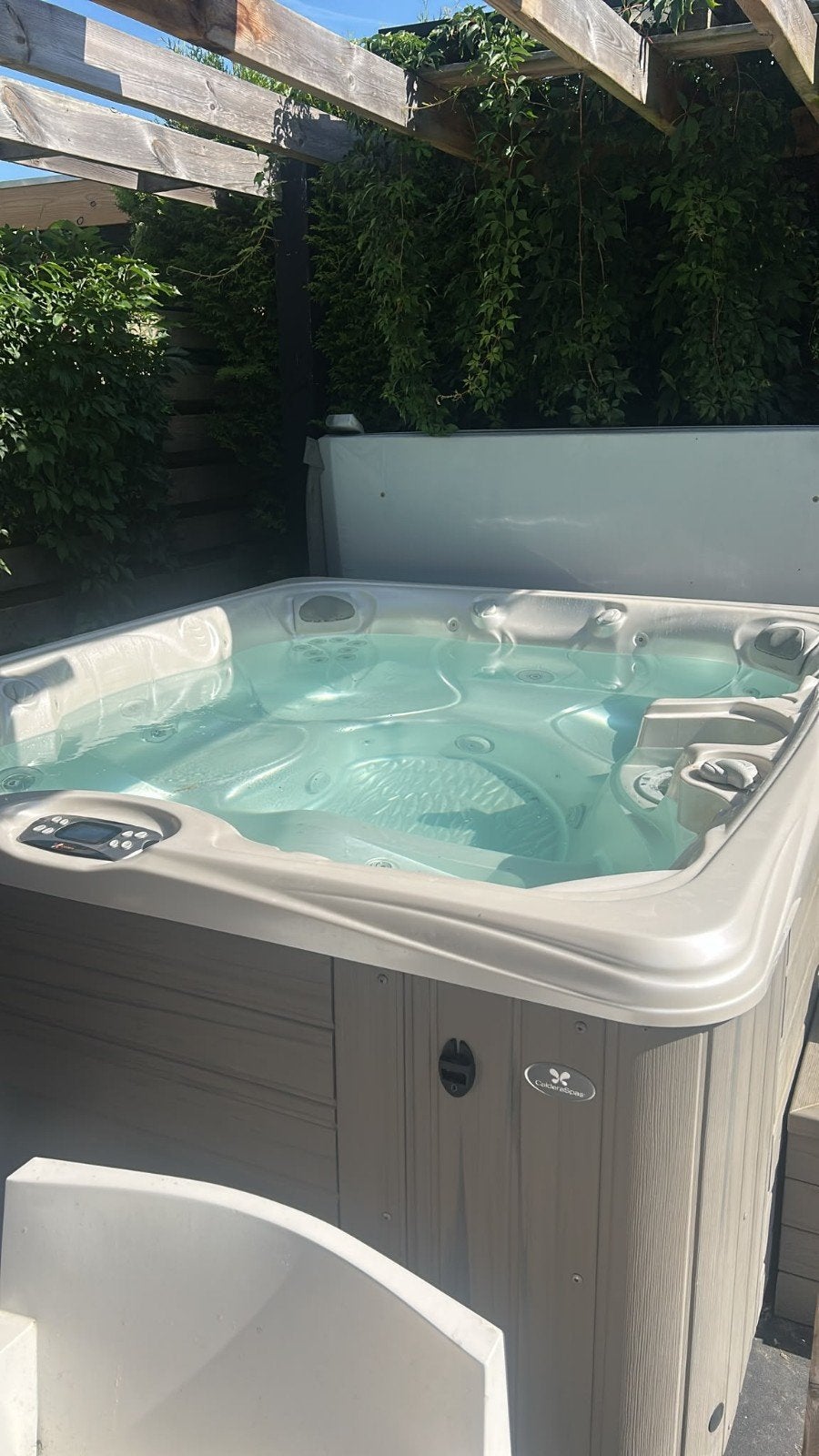 Luxe CalderaSpa Jacuzzi 225 x 195, Tuin en Terras, Ophalen, Gebruikt, 200 tot 300 cm, Rechthoekig