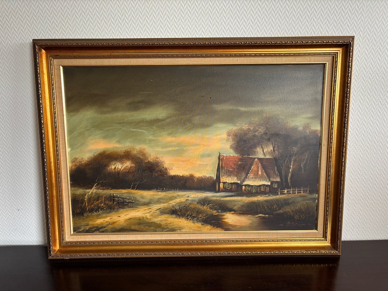 Prachtig stormachtig schilderij, Ophalen, Doek, Realistisch, Origineel werk