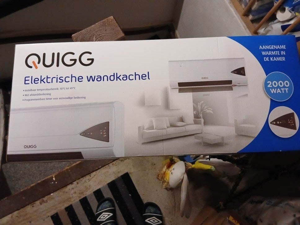 Quigg Elektrische Wandkachel 2000W - 3 stuks (2 nieuw), Ophalen of Verzenden, Nieuw, Elektrisch, Overige soorten