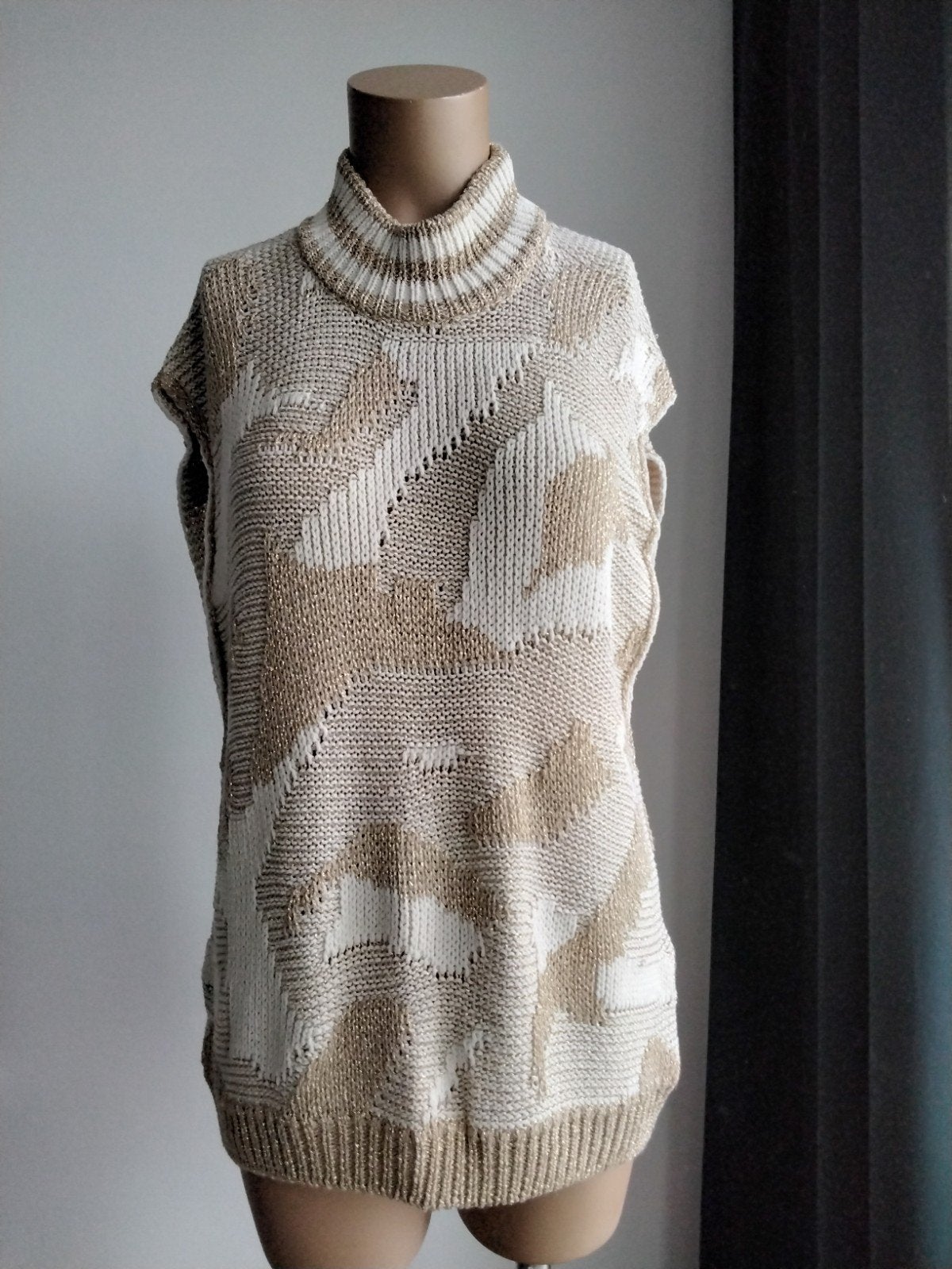 NUKUS Gebreide Trui met Col - Maat M, Maat 38/40 (M), Beige, Ophalen of Verzenden, Zo goed als nieuw
