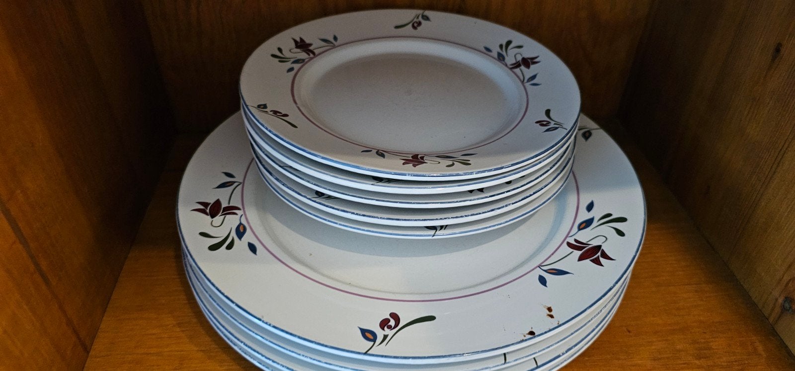 Servies set met bloemmotief - diepe en platte borden, Ophalen, Overige stijlen, Bord(en)