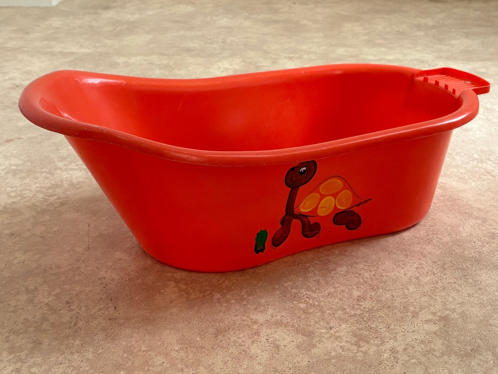 Babybadje rood met schildpad opdruk, Gebruikt, Badje, Standaard, Ophalen