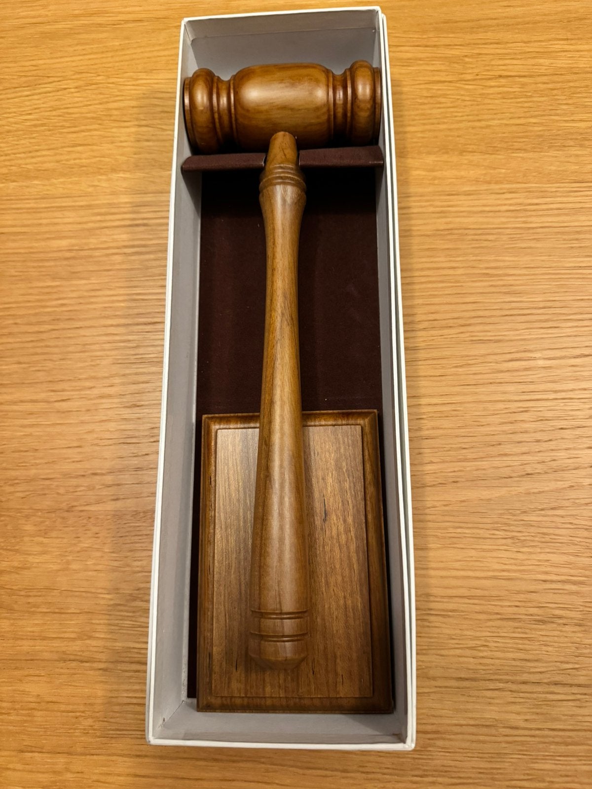 Prachtige Houten Voorzittershamer met Slagblok – Nieuw!, Ophalen, Nieuw